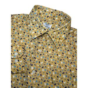 Maus & Hoffman Men's Large Paisley Shirt Button Down Long Sleeve Mustard Gold